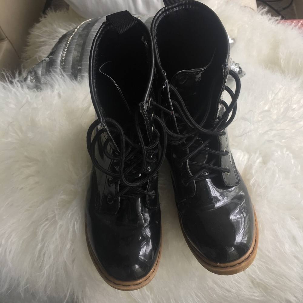 Patent leather boots